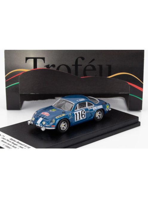 Trofeu - RENAULT ALPINE A110 (night version) N 116 RALLY MONTECARLO 1971 JEAN PIERRE ROUGET - JEAN SARRUS BLUE