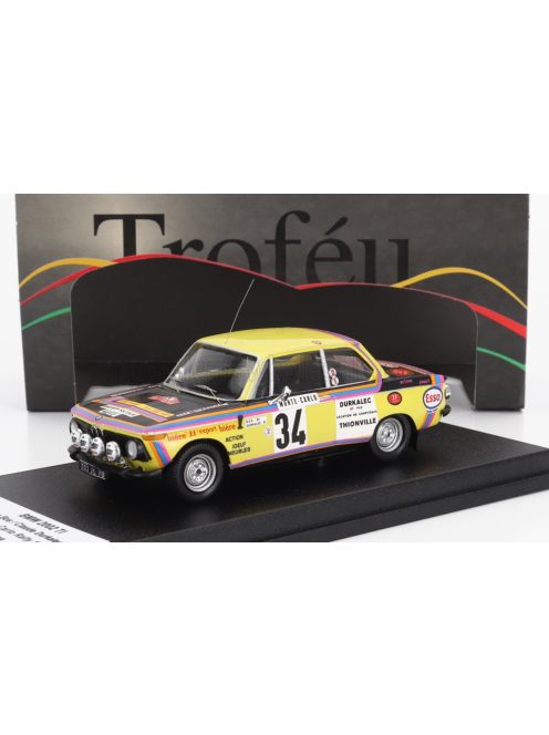 Trofeu - BMW 2002Ti (night version) N 34 RALLY MONTECARLO 1975 P.BOS - C.DURKALECK YELLOW BLACK