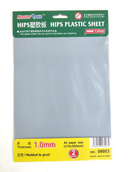 Trumpeter - 1.0mm HIPS PLASTIC SHEET A4 SIZE (210mm*300mm*2PCS)