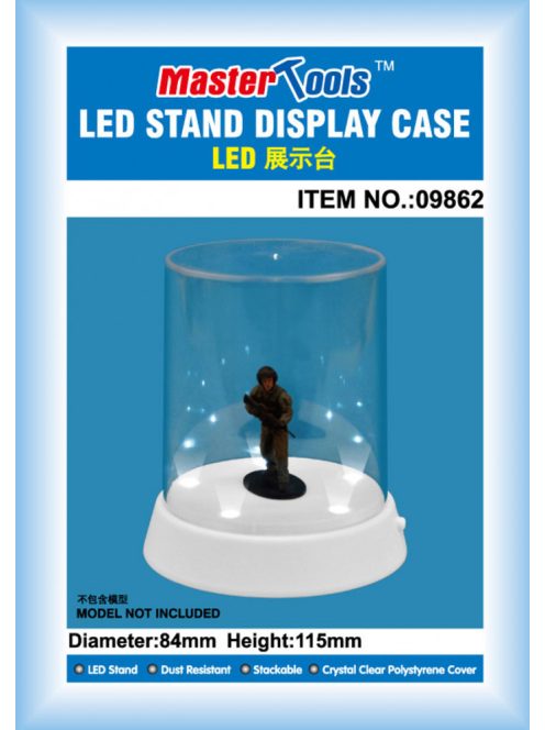 Trumpeter Master Tools - Flat top Display case-Led stand(Ř84x115m