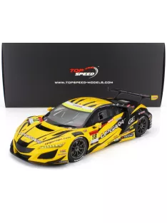   TrueScale - HONDA NSX GT3 EVO22 TEAM UPGARAGE N 18 GT300 CLASS SUPER GT 2023 TAKASHI KOBAYASHI - SYUN KOIDE YELLOW BLACK