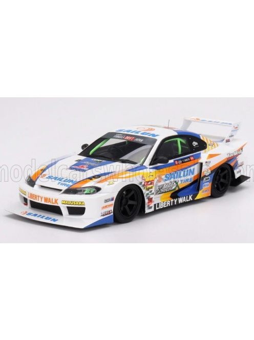 TrueScale - NISSAN SILVIA (S15) LB SUPER SILHOUETTE N 555 FORMULA DRIFT JAPAN 2023 WHITE BLUE YELLOW
