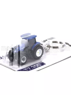   Universal Hobbies - NEW HOLLAND PORTACHIAVI - KEYRING T7.300 TRACTOR 2020 - CM. 4.0 BLUE BLACK