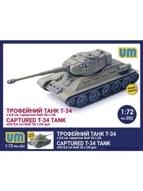 Unimodels - T-34 captured tank with 8,8 cm KwK 36L/36 gun