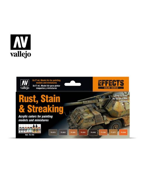 Vallejo - Model Color - Rust, Stain & Streaking by Scratchmod Paint set