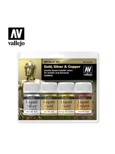 Vallejo - Liquid Gold - Gold, Silver & Copper Paint set