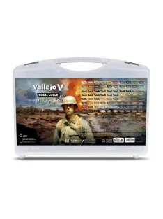   Vallejo - Military Case. Includes: 76 colors + 4 auxiliaries selected for camouflage schemes & military uniforms 18 ml