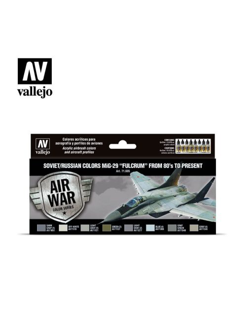 Vallejo - Model Air - Soviet / Russian colors MiG-29 "Fulcrum" from 80's to present Paint set