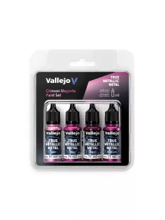 Vallejo - True Metallic Metal: Crimson Magenta Paint Set (4)