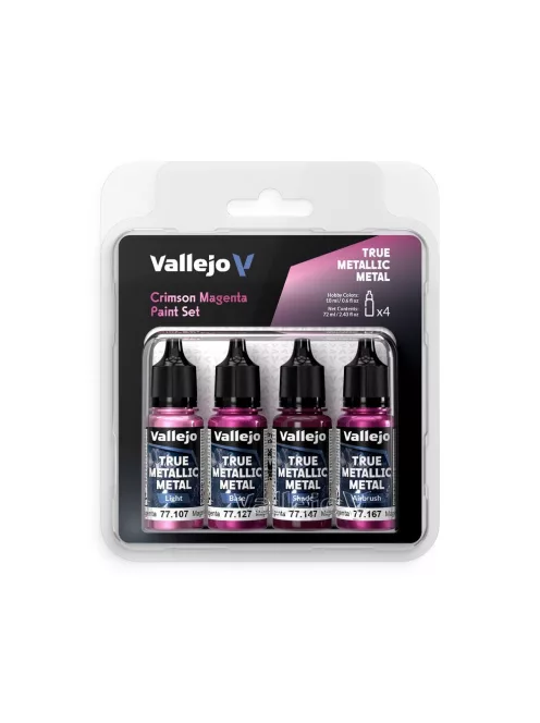 Vallejo - True Metallic Metal: Crimson Magenta Paint Set (4)