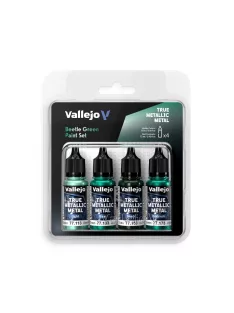 Vallejo - True Metallic Metal: Beetle Green Paint Set (4)