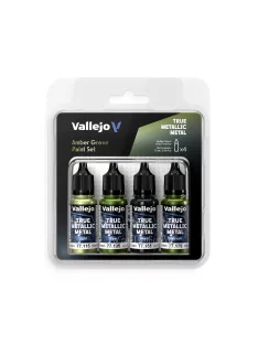 Vallejo - True Metallic Metal: Amber Green Paint Set (4)