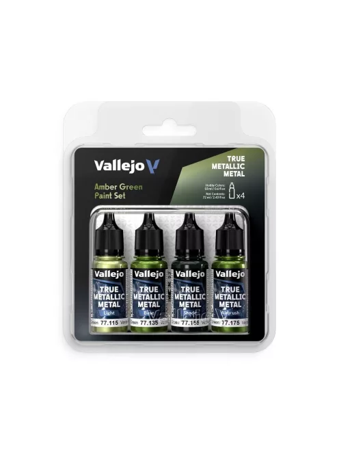 Vallejo - True Metallic Metal: Amber Green Paint Set (4)
