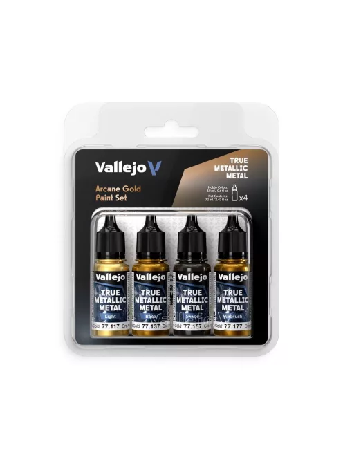 Vallejo - True Metallic Metal: Arcane Gold Paint Set (4)