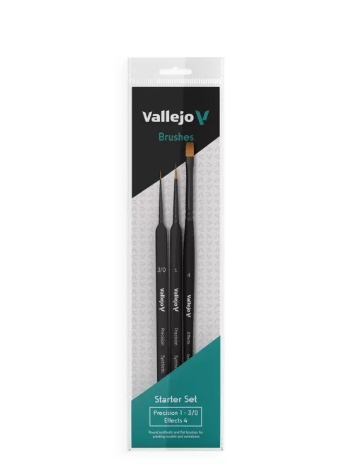 Vallejo - Starter Set (Round No.1 & Triangular Handle Flat No.4 synthetics)