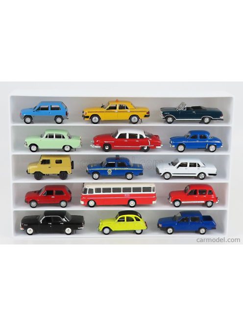 Vetrina Display Box - Accessories Espositore Aperto - For Auto 1/43 1/64 - Cars Not Included - Lungh.Lenght Cm 36.8 X Largh.Width Cm 6.7 X Alt.Height Cm 24.3 (Altezza Utile Tra I Ripiani Cm 4.5 Inner Height Among Shelves) White