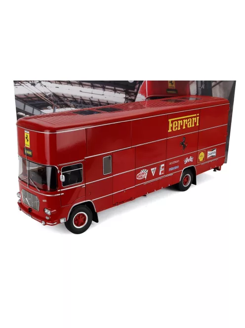 Werk 83 - OM FIAT 150 ROLFO TRUCK TEAM SCUDERIA FERRARI CAR TRANSPORTER 24h LE MANS 70s VERSION 2-ASSI 1966 RED