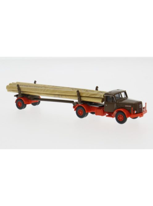 Wiking - Henschel Langholztransporter, braun/rot, 1955, 1:87