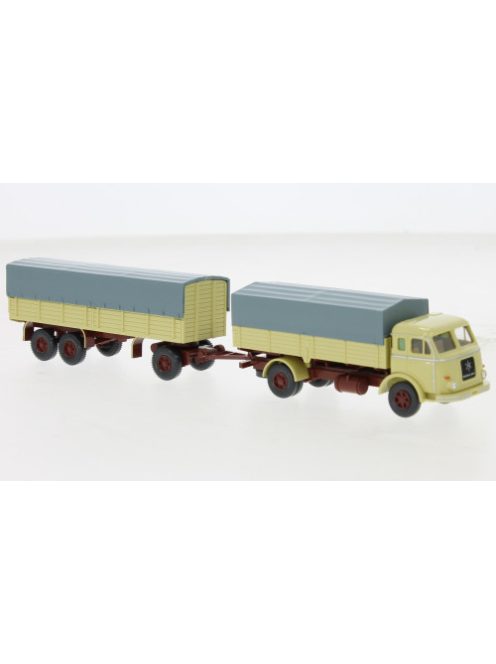 Wiking - Henschel Pritschenhängerzug, beige, 1955, 1:87