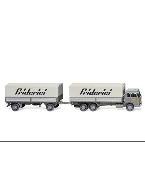 Wiking - Hanomag Henschel Pritschenhängerzug, 1969, Friderici, 1:87