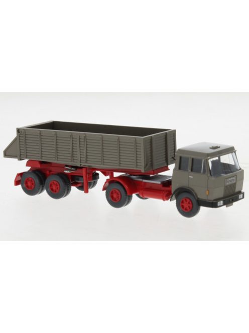 Wiking - Hanomag-Henschel Hinterkippersattelzug, grau, 1969, 1:87